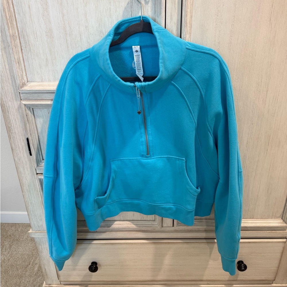 Lululemon Scuba Funnel Neck Teal Crop XL/XXL